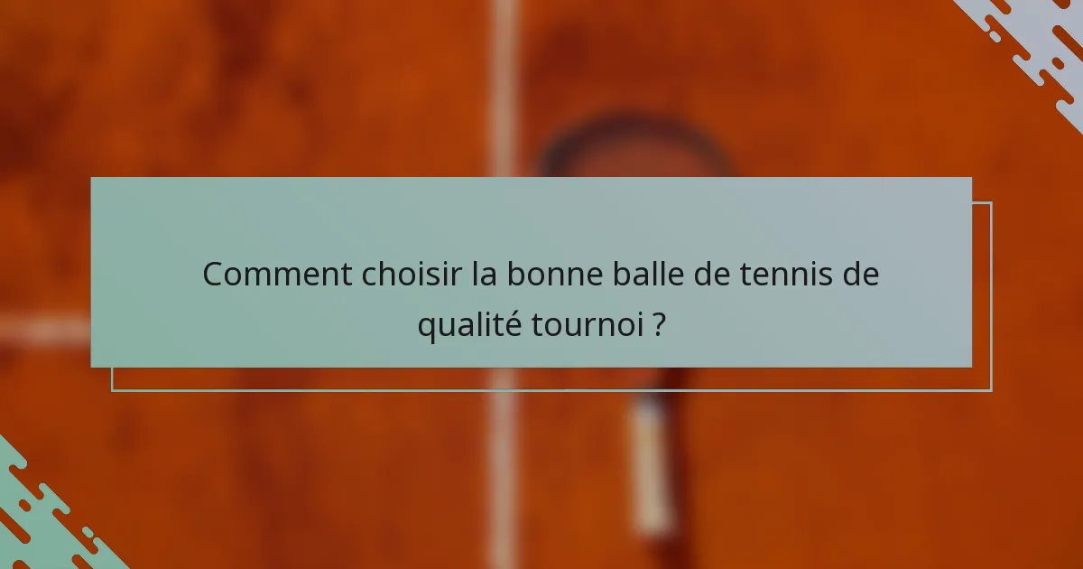 Comment choisir la bonne balle de tennis de qualité tournoi ?
